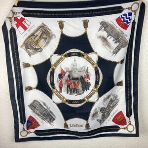 Gina Ruccini Tie Rack London Theme Square Scarf Made in Italy 29x30